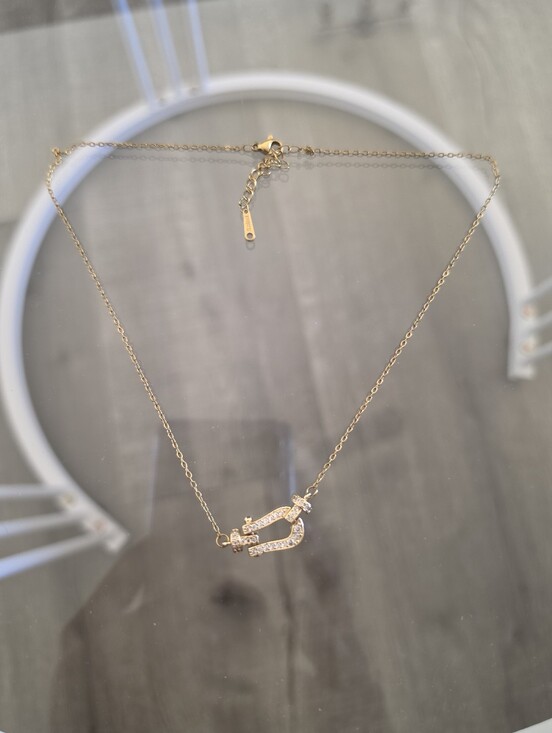 St. Tropez Jewelry - Delicate Gold Crystal Horseshoe Necklace - Women's Jewelry St Tropez Fred